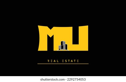 Real Estate letters Modern Creative logo MU, UM