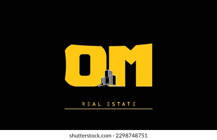 Letras inmobiliarias Logo creativo moderno OM , MO