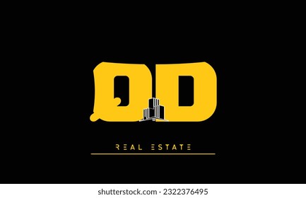 Real Estate letters Modern Creative logo QD , DQ