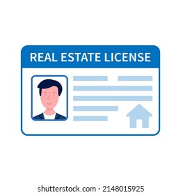 Real Estate license icon. Clipart image isolated on white background