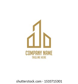 Real Estate Line Art Logo Design Stock Vector (Royalty Free) 1533715301 ...