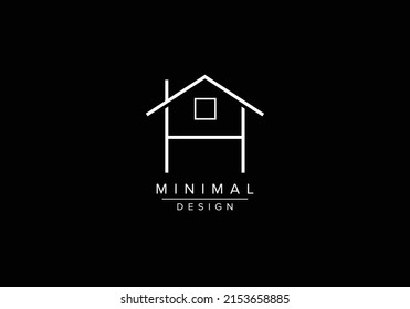 Real estate line art logo with home or house