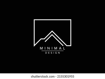 Real estate line art mountain design idea and logos or vector
