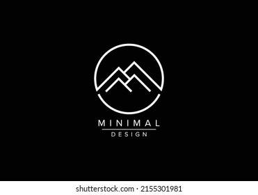 Real estate line art mountain design idea and logos or vector