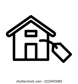 real estate line icon illustration vector graphic