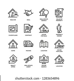 REAL ESTATE LINE ICON SET