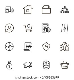Real estate line icon set. Collection of high quality black outline logo for web site design and mobile apps. 