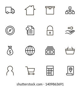 Real estate line icon set. Collection of high quality black outline logo for web site design and mobile apps. 