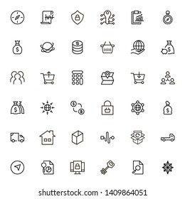 Real estate line icon set. Collection of high quality black outline logo for web site design and mobile apps. 