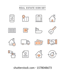 REAL ESTATE LINE ICON SET