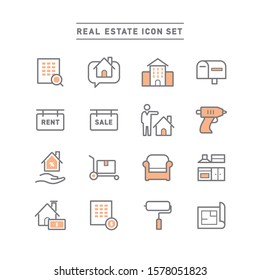 REAL ESTATE LINE ICON SET