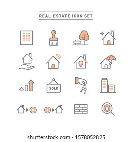 REAL ESTATE LINE ICON SET