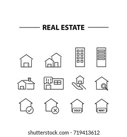 real estate line icon vector design 