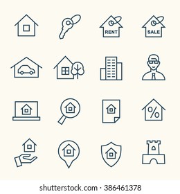 Real estate line icons