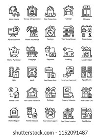 Real Estate Line Icons Set