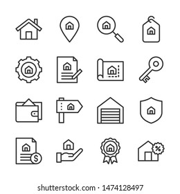 Real estate line icons set vector illustration