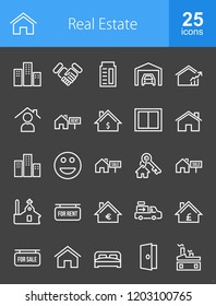 Real Estate Line Inverted Icons