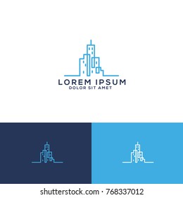 real estate line logo template download 