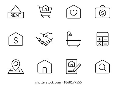 real estate lineal vector icons isolated on white. real estate icon set for web and ui design, mobile apps and print products