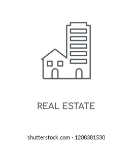 Real estate linear icon. Real estate concept stroke symbol design. Thin graphic elements vector illustration, outline pattern on a white background, eps 10.