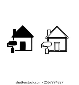 Real Estate, linear style icons set. Buying, renting and letting real estate. Apartment, house, land plot, commercial real . Investments. Editable stroke width