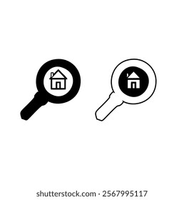 Real Estate, linear style icons set. Buying, renting and letting real estate. Apartment, house, land plot, commercial real . Investments. Editable stroke width