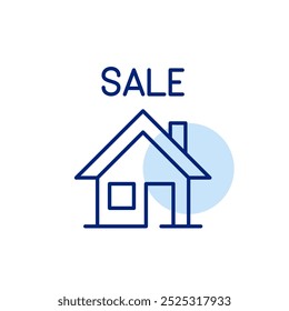 Real estate listing. House available for purchase. Pixel perfect vector icon