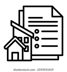 Real Estate Listings Icon in Outline Style. Simple Vector Design. Simple Vector Outline Icon