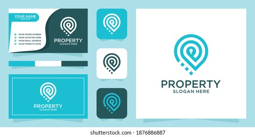 Real estate location logo. and business card template