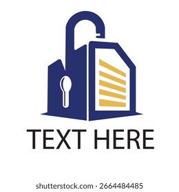 Real estate lock logo design illustration vector art 