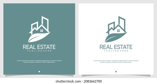 Real estate logo abstract with creative concept Premium Vector