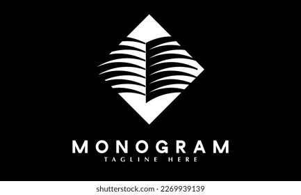 Logotipo inmobiliario vector monograma abstracto