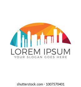 Real estate logo. Architectural Construction logo design concept template.