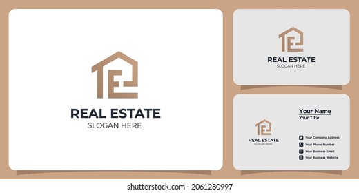 real estate logo and branding business card set