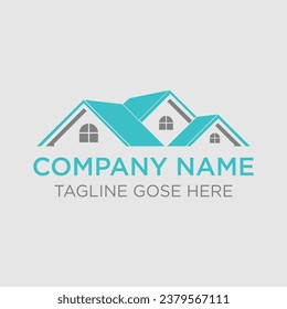 Real Estate logo, Builder logo, Construction Color design template vector illustration, Real estate and home buildings  icons template, House logo, house home architect mortgage facade logo.
