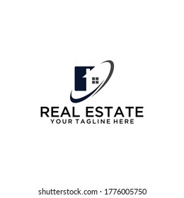 Real Estate logo, Builder logo, Roof Construction logo design template vector illustration