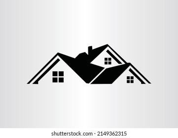 Real Estate logo, Builder logo, Roof Construction logo design template vector illustration