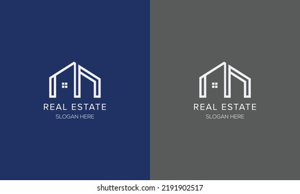 Real Estate logo, Builder logo, Roof Construction logo design template vector illustration