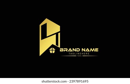 Real Estate logo, Builder logo, Roof Construction logo design template vector