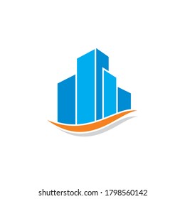 Building Real Estate Logo Template Skyscrapers Stock Vector (Royalty ...