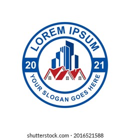 Logotipo inmobiliario, logotipo de construcción