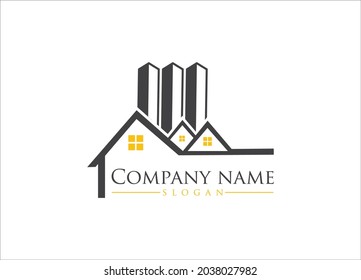 Logotipo inmobiliario, vector de logotipos de construcción y construcción