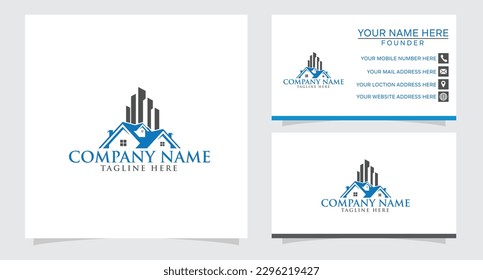 logotipo inmobiliario, plantilla de logotipo de construcción.