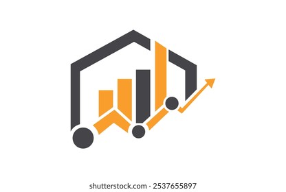 real estate logo , building construction logo Pro Vector finance chart logo