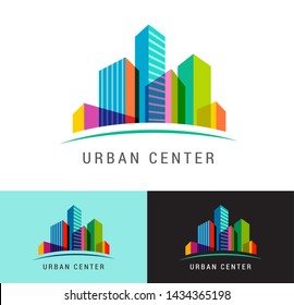 Real estate logo, building development, set of logos, icons and elements