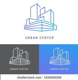 Real estate logo, building development, set of logos, icons and elements