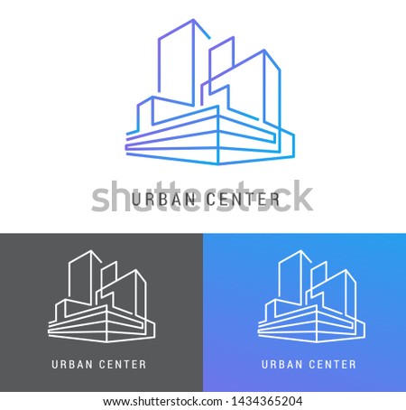 Real estate logo, building development, set of logos, icons and elements
