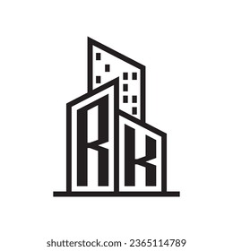 RE real estate logo with building style , real estate Logo Stock Vector
