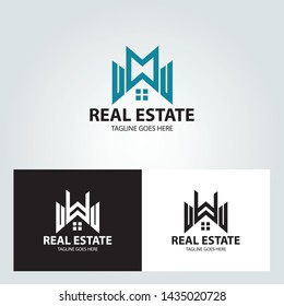 Real estate logo. Building logo. Vector illustration