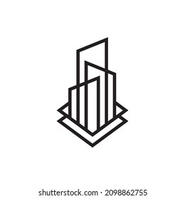 Real estate logo, building vector image